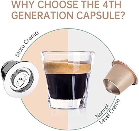 i Cafilas Set of 2 Stainless Steel Crema Espresso Reusable Capsule Coffee Pods for Refilling Capsules Pods for Nespresso Machines