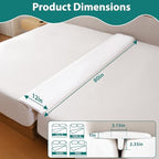 12" Extra Wide Split King Gap Filler for Adjustable Bed, Bed Bridge Twin to King Converter with Washable Cover, Close The Gap (0-3"),White