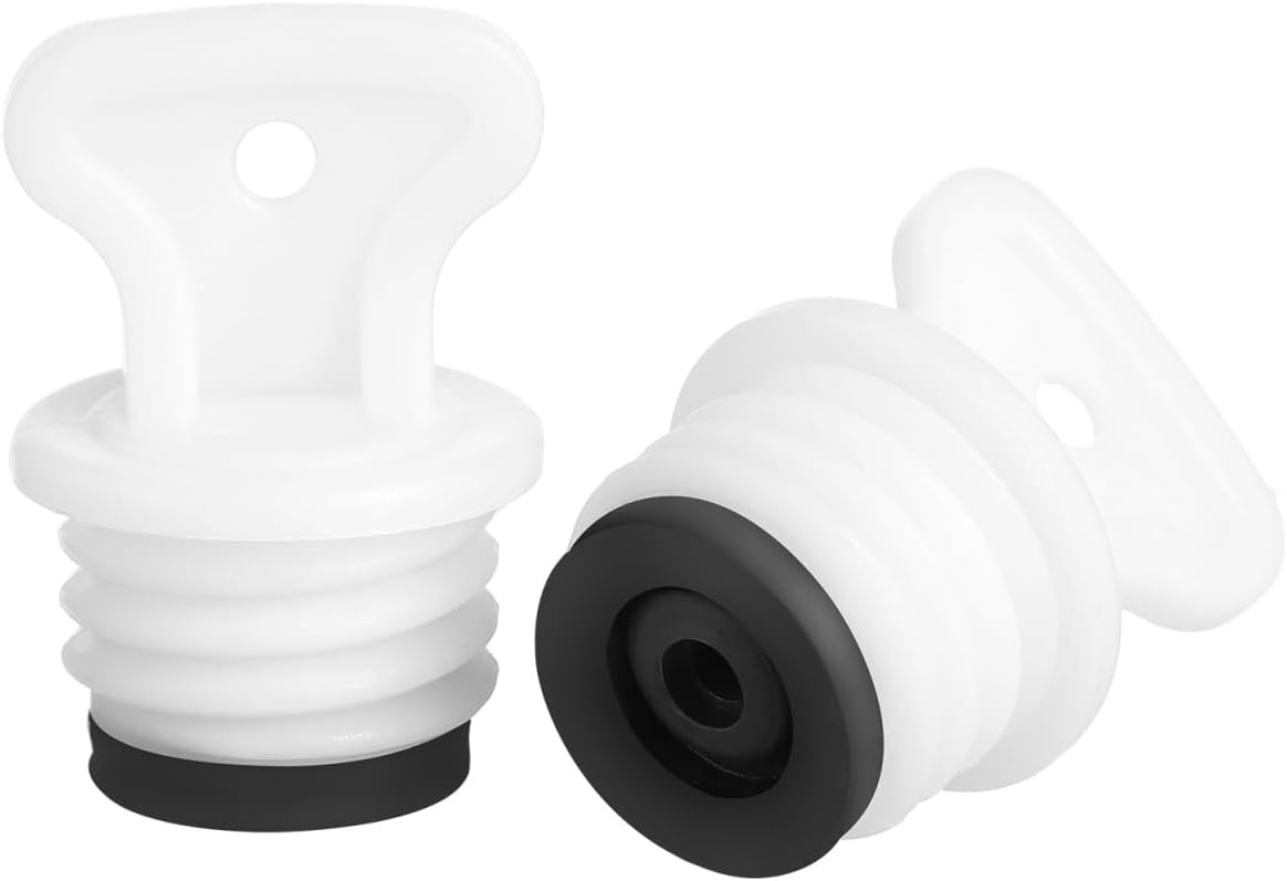 Hot Water Bottle Stopper, 2pcs 18mm Hot Water Bottle Cap White Hot Water Bag Replacement Screw Cap Hot Water Bag Sealing Stopper Cap Leakproof Water Sack Plug