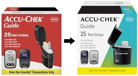 Accu-Chek Guide Glucose Test Strips for Diabetic Blood Sugar Testing (Pack of 25)