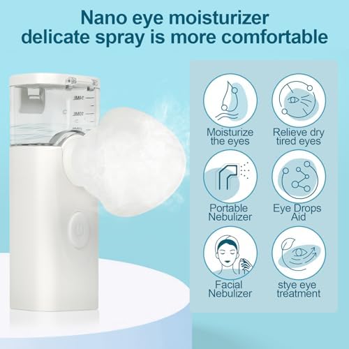 OTBK Nano Mist, Eye and Face Humidification, Dry Eye Steam Therapy, Cold Mist Therapy, Need Hot Compresses Can Heat Water, Convenient to Use, Easy to Carry