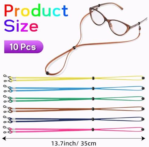 10 Pcs Glass Holder Straps, Adjustable Eyewear Retainer Lanyard Cord, Sunglass Eyeglass Chains Around Neck for Men Women Kids
