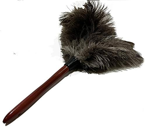 AAYU Premium 14.5" Feather Duster for Home | Natural Duster for Cleaning and Feather Moping | Eco Friendly | Genuine Ostrich Feather Duster with Wooden Handle | Easy to Clean Dust and Reuse (36 cm)