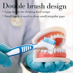 3 P Denture Cleaning Brush Portable Cleaning Brush False Teeth Brushes for Denture Care Denture Cleaner with Multi-Layered Soft Bristles and Dual Angled