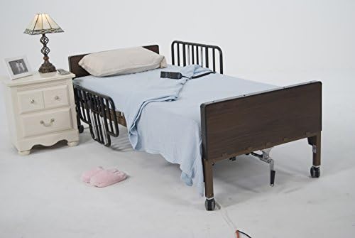 Drive Medical No Gap Deluxe Half Length Side Alloy Steel Bed Rails with Brown Vein Finish, For Adults - 2 Count