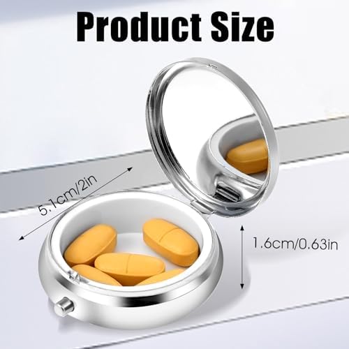 ElevateTech Small Pill Case, Portable Mini Travel Pill Container, Compact Purple Daily Storage Boxes 3 Compartments Suitable Wallets Pockets Handbags Vitamins Supplements Fish Oil