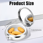 ElevateTech Small Pill Case, Portable Mini Travel Pill Container, Compact Purple Daily Storage Boxes 3 Compartments Suitable Wallets Pockets Handbags Vitamins Supplements Fish Oil