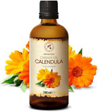 Calendula Oil 3.4 Fl Oz (100ml) - Calendula Officinalis Flower Extract – Infused - Almond Oil Base - 100% Pure & Natural - Marigold Oil – Benefits for Skin, Nails, Hair, Face, Body