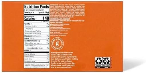 Organic Mini Sandwich Cheddar Cheese Crackers - 8oz/8ct - USDA Organic, No Artificial Colors (pack of 8)