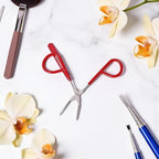 1Pc Red Eyebrow Tweezers Stainless Steel Scissors Shaped Tweezers Slant Tip Tweezer Clip Hair Tweezer Beauty Tool for Women Girl Hair Removal