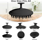 Meartchy Silicone Scalp Massager Shampoo Brush, Scalp Brush for Hair Growth & Dandruff Removal, Hair Scrubber Scalp Stimulator Exfoliator Brush with Soft Bristles for Wet Dry Scalp Care (Black)