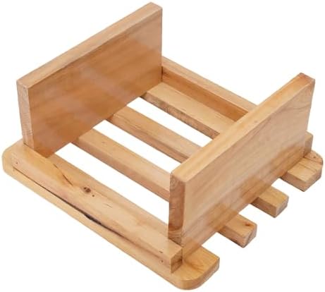 Wooden Foot Basin, 15.75 Inch Home Spa Deep Soaking Barrel Portable Wood Foots Basin Set Traditional Natural Solid Wood Foot Soak Tub with Lid for Home Spa Bath Center (With Wooden Stool)