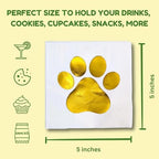 Dog Party Decorations, Paw Print Napkins, 50 Pack, Puppy Birthday Supplies, Pet Paper Cocktail Napkin, Animal Themed Gold Foil Decor