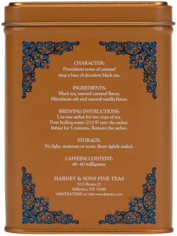 Harney & Sons Salted Caramel Tea, 20 count sachet tin