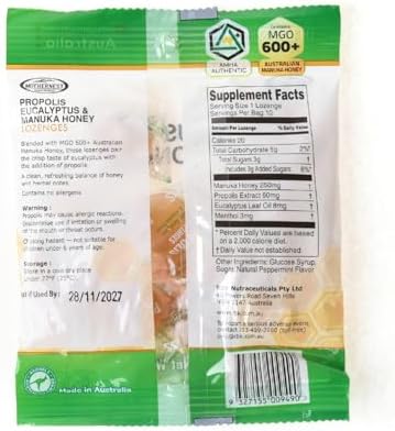 Propolis Eucalyptus & Manuka Honey Lozenges 50g