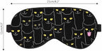 Black Cats Sleep Eye Mask Halloween Spooky Feline Kitten Face Men Women Sleep Mask with Adjustable Strap Eye Cover Eye Shade for Travel, Nap,Meditation