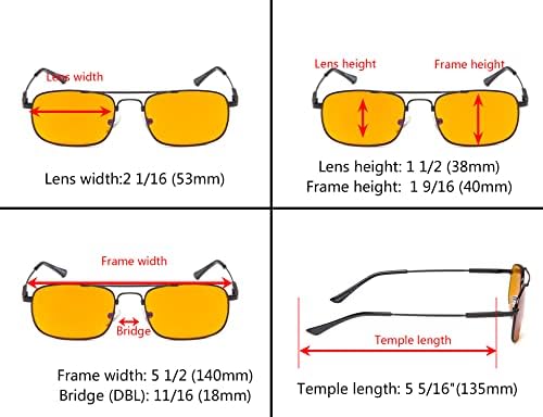 Eyekepper Memory Titanium Sleeping Glasses-Blue Light Blocking 97%-Computer Reading Glasses-Reduce Eyestrain Readers Dark Orange Tinted Lens (Silver, 1.50)