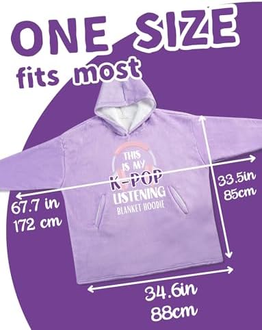 Huglanket K-Pop Gifts for Teen Girl K Pop Lovers, Korean Pop Merch Stuff Wearable Blanket Hoodie