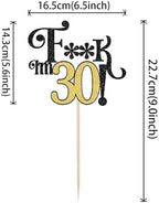 1 PCS Happy 30th Birthday Cake Topper Glitter Thirty Funny I'm 30 Cake Pick Cheers to 30 Years Birthday Cake Decoration for Men Women Happy 30th Birthday Party Cake Decorations Supplies Gold