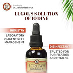 J.CROW'S® Lugol's Solution of Iodine 2% 2 oz (1 Bottle) – Premium Iodine & Potassium Iodide Liquid, Gluten & Alcohol-Free Natural Brine Extract, No Expiration - 1200 Drops