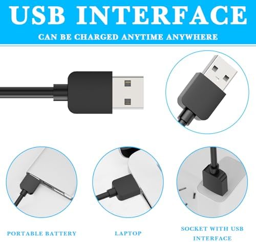 Linkidea 5V Shaver Charger Cord Compatible with Braun Series 1, 3, 5, 7, 9, Replacement USB Adapter Cable, Electric Razor Data Cable (Black)