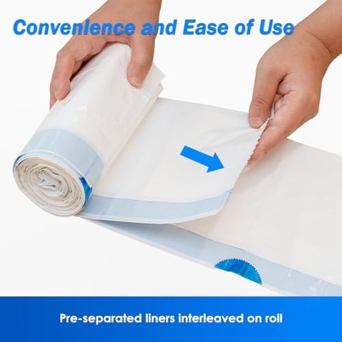 HygiCare Bedpan Liner with Absorbent Pad, 60 Bags + 60 Pads, Pre-Separated Medical Grade Liners, Leakproof, Easy to Use, Reduce Odor, Fits Bedpans and Bedside Commodes