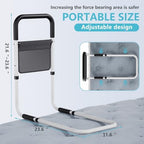 Hopelight Adjustable Bed Rail Support Handle with Storage Pouch, White and Black, Height Assist Safety Guard, Adjustable Bed Assist Rails for Seniors & Patients - Fits All Beds, Tool-Free Assembly