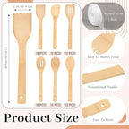 Reallnaive 72 Pcs Bamboo Spatula Wooden Kitchen Utensil Bulk 12''wood Spoon Spatula for Cooking with Ribbon Bridal Baby Shower Game Prize Wedding Party Favors Housewarming Gift (Various Style)