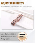 Jeracol 3X Strength Magnetic Copper Bracelet for Men - 99.9% Pure Copper Bracelet & Ring Set - Premium Fold-Over Clasp and Adjustable Length Sizing Tool & Jewelry Box