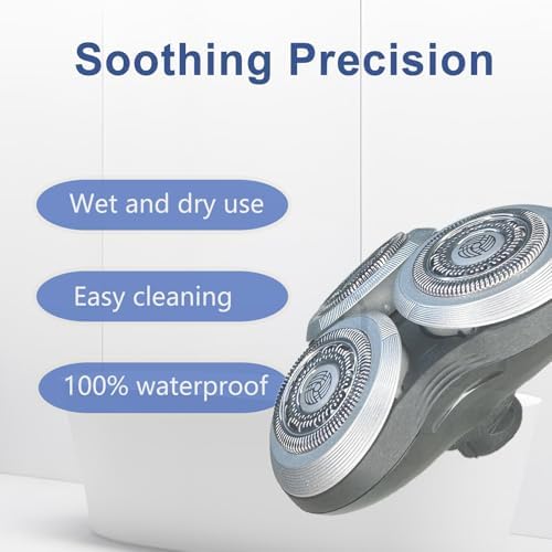 SH90 Replacement Heads Compatible with Philips Norelco Series 9000 & S8000,Metal Wheel Buckle Double-Layer Blades,Shaver Head for RQ10/RQ12