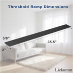 LIEKUMM 3/8" Rise Rubber Threshold Ramp for Doorways, 2500 lbs Heavy Duty Door Sill Ramp with Adhesive, Non-Slip Indoor Transition for Wheelchair, Walker & Robot Vacuum, Cuttable