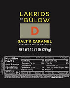 LAKRIDS BY BÜLOW - D - Salt & Caramel - 10.4 oz - Chocolate Coated Gourmet Licorice - Authentic Scandinavian Candy Produced in Denmark