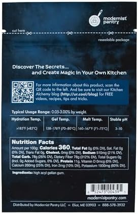 Pure Gellan Gum LT100 - High Acyl ⊘ Non-GMO Vegan OU Kosher Certified - 50g/2oz