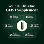 GLP-1 Supplement for Weight Loss & Appetite Control | 10-in-1 Berberine, Probiotic & Prebiotic | Gut Health & Metabolism Support for Women & Men, (60 Capsules)