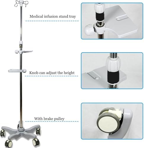 Infusion Stand, Thick Stainless Steel Infusion Stand, Medical Infusion Stand, Retractable Infusion Stand, Foldable Hook