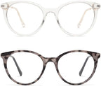 AMOMOMA Retro Round Reading Glasses for Women Cute Stylish Blue Light Blocking Readers AM6055