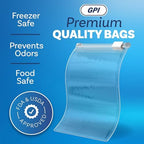 200 Count - Slider Zip Food Storage Sandwich Bags, 6" x 9" 3 Mil Heavy Duty, Strong & Durable For Freezer Storage, For Sandwiches, Snacks & More. GPI