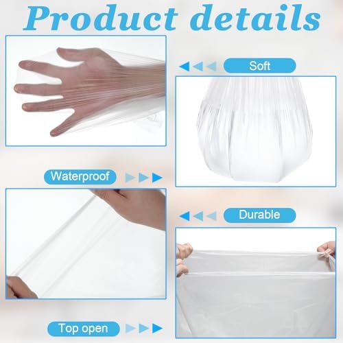 100 Packs Plastic Sheeting for Body Wrap 90 X 47 Inch Disposable Pe Sauna Blanket Bag Liner Clear Plastic Body Wrap for Home Bathtub Beauty Salon Spa Therapy Accessories
