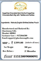 Ghasitaram Gifts Valentines Gift Valentines Day Chocolates for Girlfriend/Boyfriend/Husband and Wife Sugarfree Chocolate Dark Dryfruit Sugarfree Chocolate Bark Big with Teddies and Nutties