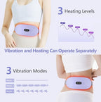 LISACOOL Portable Ccordless Heating Pad for Period Cramps Electric Waist Belt Device Portable Heatings Pad with 3 Heat Levels and 3 Massage Modes Birthday Gifts for Women and Girls (Purple)