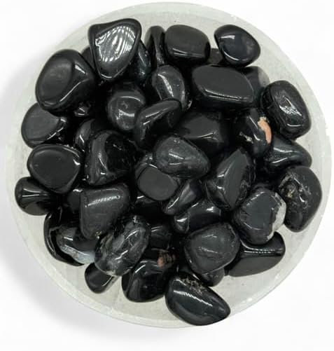 Black Tourmaline Tumbled Stone (20mm-25mm; 0.79 inches-0.98 inches)
