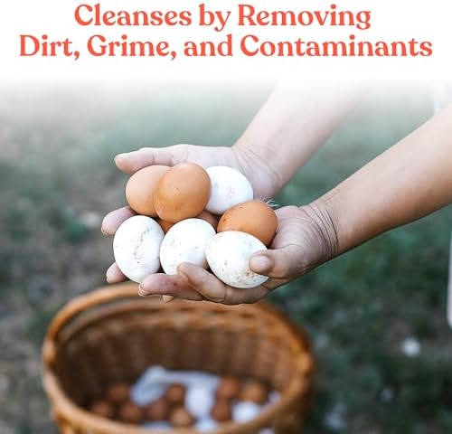 Manna Pro Egg Cleanser, Natural Enzyme Wash for Fresh Eggs, Safe & Gentle Cleaner for Backyard Chicken Eggs, 16 oz