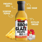 Kosmos Q Pineapple Heat BBQ Glaze, Sweet and Spicy Glaze for Ribs, Chicken, Pork, and Brisket, Thick Competition-Style BBQ Glaze with Real Pineapple and Scorpion Peppers, American Made, 15.5 Oz Bottle
