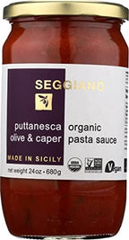 Seggiano Organic Puttanesca Pasta Sauce, Gluten Free, Non GMO, 24 Ounce (Pack of 6)