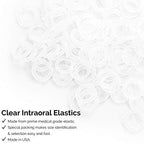 JMU Orthodontic Rubber Bands 1/4 Medium 6.4 mm Clear Orthodontic Elastics 4.5oz 500 pack Latex Free Dental Rubber Bands Made in USA