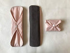5 Pieces Charcoal Bamboo Mama Cloth/ Menstrual Pads/ Reusable Sanitary Pads (Light pink, Regular (10 inch))