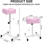 FLOLXNB Pedicure Manicure Footrest, Foot Massage Manicure Nail Beauty Stool Stand, Adjustable Height Footstool for Home Beauty Salon Spa Tattoo (Pink)