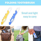 2-Pack Folding Travel Toothbrushes – Soft Bristle, Compact & Portable Toothbrush for Camping, Hiking, Business Trips & Daily Use