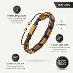 RTZN® Tigers Eye Bracelet for Men – Premium Artisan Handcrafted Golden Brown Tiger Eye Bead Bracelets – Natural Stone Tiger Eye Bracelet Men – Beaded Bracelets for Men