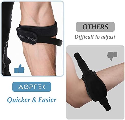 AGPTEK Elbow Brace for Tendonitis and Tennis Elbow 2 Pack, Tennis Golfers Elbow Support Arm Band Pain Relief Elbow Wrap Weightlifting Elbow Strap with Compression Pad for Men & Women, Grey